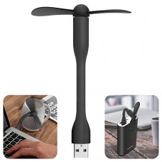 Portable USB Fan with Flexible Neck for Laptops  Notebooks  Power Banks and More USB A Enabled Devices - Black - B07D2J2HZV
